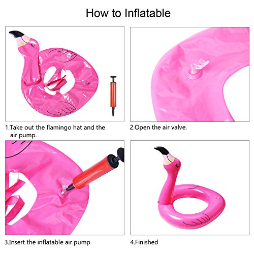 KATOOM 14PCS Juego Inflable con Anillos, Juguete Flamenco con Anillos, Juego Inflable de Lanzamiento con 12 Anillo y 2 Flamenco para Amigos y familias en Fiesta/Piscina