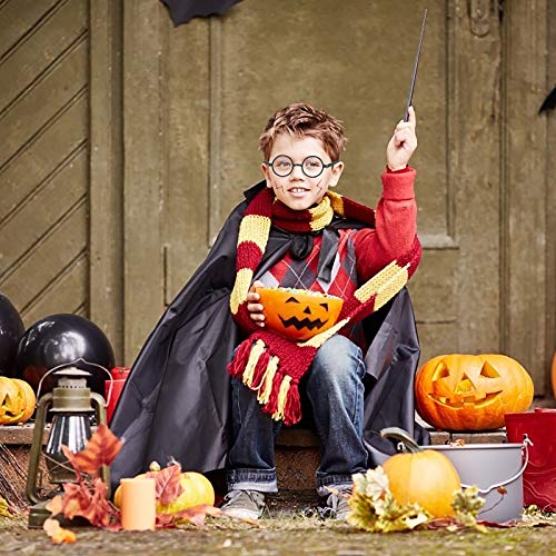 KATOOM 16PCS Gafas de Harry Potter, Gafas Redondas de Infantil, con 6 Hojas Tatuaje para Niños, Gafas Wizard sin Lentes Estilo de Empollón para Materiales de Fiesta de Disfraces Halloween, Negro