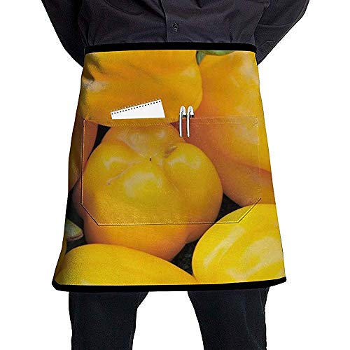 Katrine Store Macro Pepper Delantal de Medio Cuerpo Personalizado con Bolsillos Unisex para Cocina Restaurante BBQ
