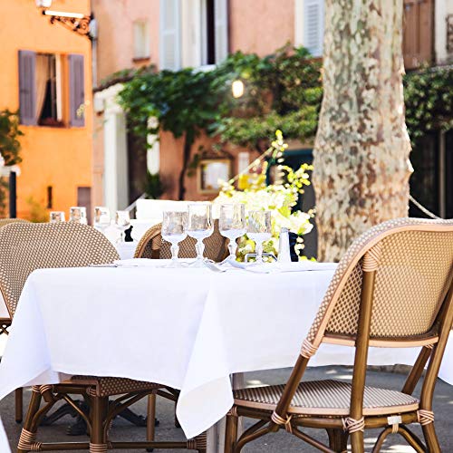 Kbnian 6*Manteles Desechables de Mesa Rectangular de Plástico, Semi-Transparente, Blanco, 137 * 274cm, Ideal para Fiesta de Cumpleaños, Navidad, Ducha de bebé y Boda