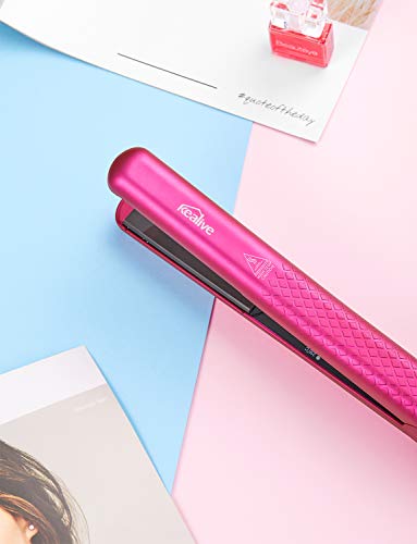 Kealive Planchas del Pelo, Plancha Pelo Profesional para Alisar y Rizar, Placas Flotante de Cerámica, Temperatura Ajustable de 80℃ -230℃, Calentamiento Rápido en 10s, Rosa
