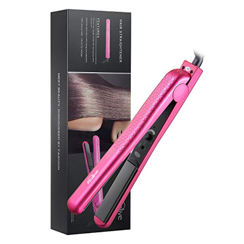 Kealive Planchas del Pelo, Plancha Pelo Profesional para Alisar y Rizar, Placas Flotante de Cerámica, Temperatura Ajustable de 80℃ -230℃, Calentamiento Rápido en 10s, Rosa