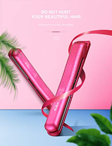 Kealive Planchas del Pelo, Plancha Pelo Profesional para Alisar y Rizar, Placas Flotante de Cerámica, Temperatura Ajustable de 80℃ -230℃, Calentamiento Rápido en 10s, Rosa