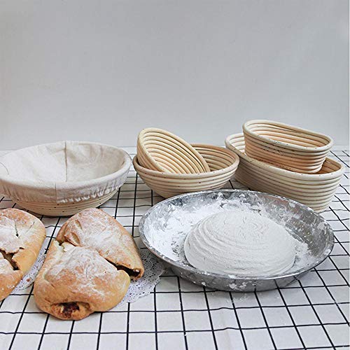 KEBEIXUAN Banneton Pan Cesta de fermentación 2 Paquetes Raspador de Pan de Silicona+Cepillo de Silicona+Herramienta de Cuchilla de Pan Francés (5IN)