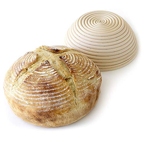 KEBEIXUAN Banneton Pan Cesta de fermentación 2 Paquetes Raspador de Pan de Silicona+Cepillo de Silicona+Herramienta de Cuchilla de Pan Francés (5IN)