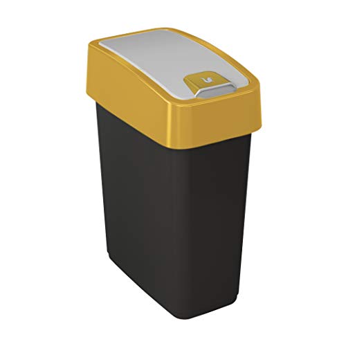 keeeper magne Cubos de Basura, PP/TPE, Amarillo, 10 litros (para Bolsas de 18-20 l)