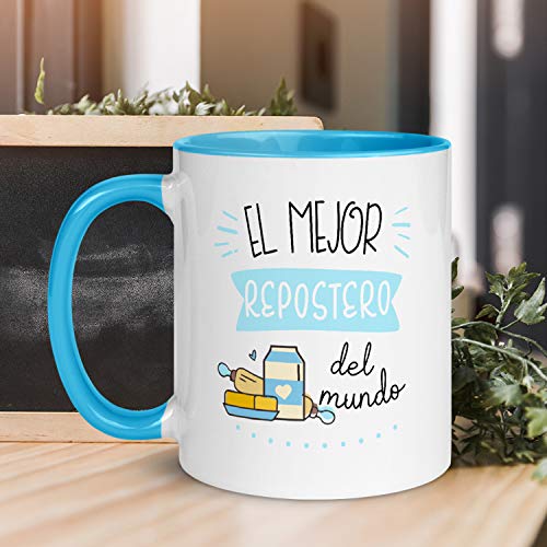 Kembilove. Tazas Desayuno Originales de Profesiones para Regalar a Trabajadores – Taza de Café del Mejor Repostero del Mundo – Regalos Originales para Profesionales 100 Diseños Diferentes