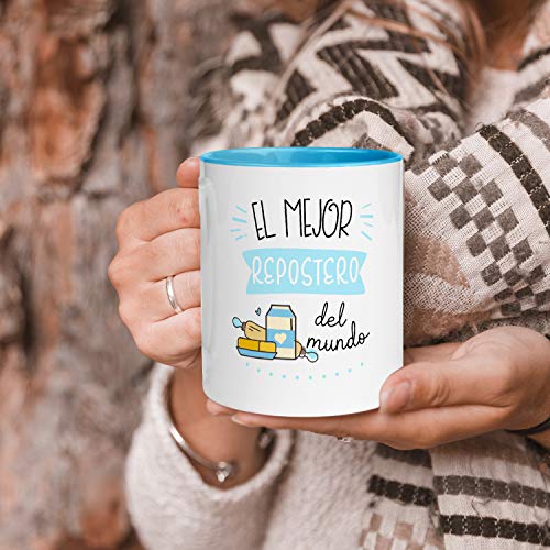 Kembilove. Tazas Desayuno Originales de Profesiones para Regalar a Trabajadores – Taza de Café del Mejor Repostero del Mundo – Regalos Originales para Profesionales 100 Diseños Diferentes