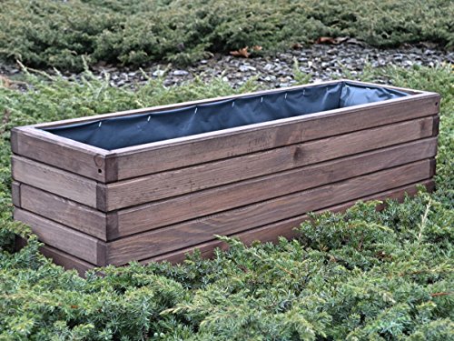 Kena D de 3 Garden Madera Jardinera alta calidad Longitud 60/80/100 cm, palisandro