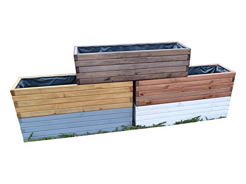Kena D de 3 Garden Madera Jardinera alta calidad Longitud 60/80/100 cm, palisandro