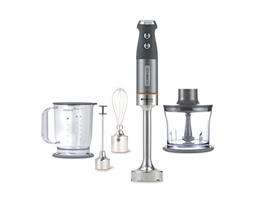 Kenwood Triblade System Pro HDM804SI Batidora de Mano, Incluye Vaso medidor 1 L, Accesorios incluidos, 1000 W, Gris Plateado