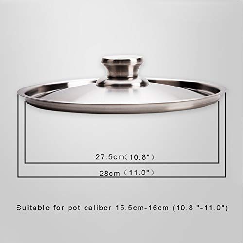 Kerryshop Tapa del Domo 304 Tapa de Acero Inoxidable Tapa del hogar Wok Vapor de Metal con Mango de Material de Grado alimenticio Accesorios Utensilios de Cocina Tapas (tamaño : 28cm)