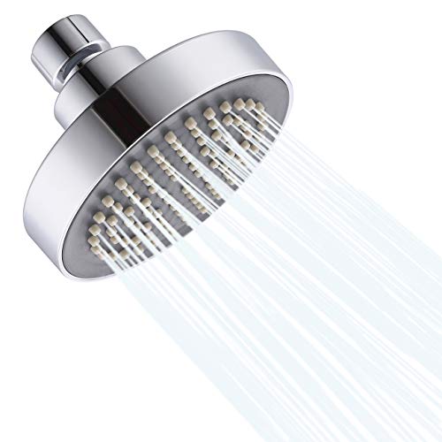 KES Alcachofa Ducha de Baño Fija Cabeza de Ducha Redonda 10 cm, Cromo Pulido J335S4-CH