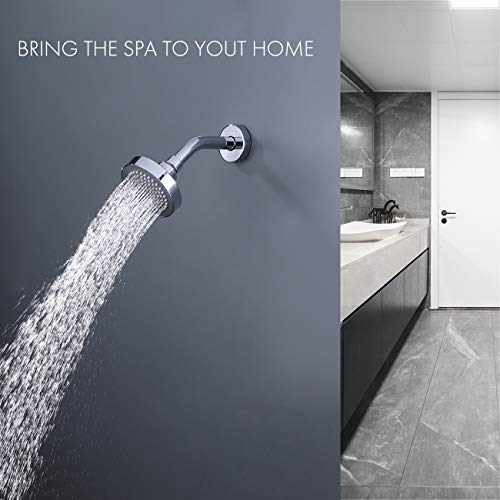 KES Alcachofa Ducha de Baño Fija Cabeza de Ducha Redonda 10 cm, Cromo Pulido J335S4-CH