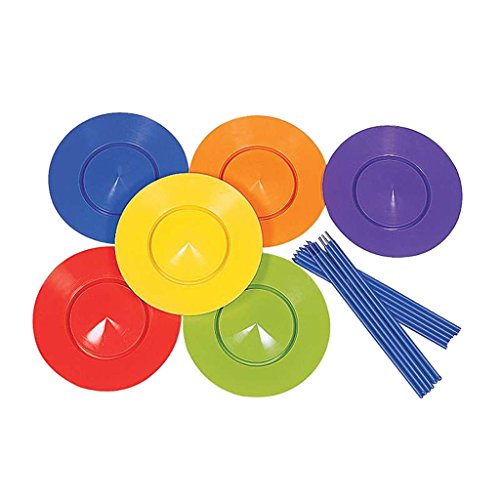 KESOTO 6X Platos De Spinning De Plástico Juego De Palillos Classic Toy Performance Prop Kid Adulto