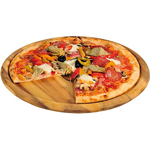 Kesper 28462 Plato de Pizza de Acacia, Madera, marrón, 32 x 32 x 5 cm