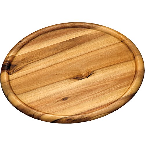 Kesper 28462 Plato de Pizza de Acacia, Madera, marrón, 32 x 32 x 5 cm