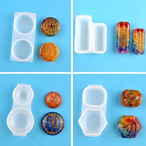 Kexing Molde de Resina de orgonita facetada Cristales de Molde Piedras Orgon Molde de Resina de Silicona