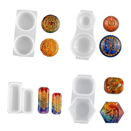 Kexing Molde de Resina de orgonita facetada Cristales de Molde Piedras Orgon Molde de Resina de Silicona