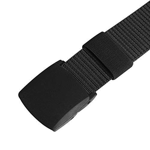 KEYNAT Cinturón Táctico Militar para Hombres Correa de Nylon 3.8x125cm Ajustable con YKK Hebilla de Plástico Libre de Metal, Cinturón Tela Transpirable