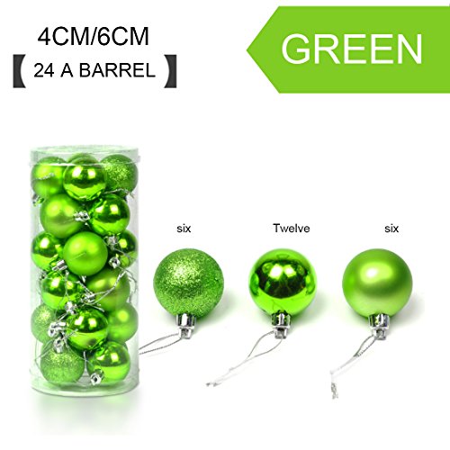 Keysui Bola de Navidad Decoración de Árbol Bola Plástico de Adorno(4cm) Boda Fiesta