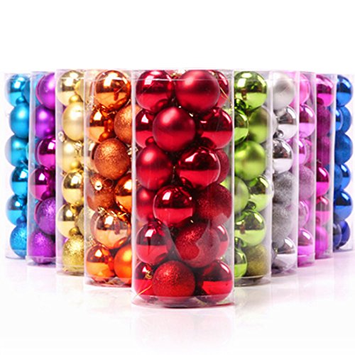 Keysui Bola de Navidad Decoración de Árbol Bola Plástico de Adorno(4cm) Boda Fiesta