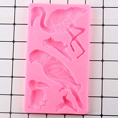 Kfyouxin Moldes de silicona para decoración de tartas de fiesta de flamencos y fondant, herramientas de decoración de caramelos, arcilla, chocolate y gumpaste