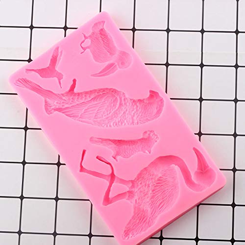 Kfyouxin Moldes de silicona para decoración de tartas de fiesta de flamencos y fondant, herramientas de decoración de caramelos, arcilla, chocolate y gumpaste