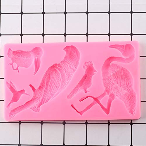 Kfyouxin Moldes de silicona para decoración de tartas de fiesta de flamencos y fondant, herramientas de decoración de caramelos, arcilla, chocolate y gumpaste