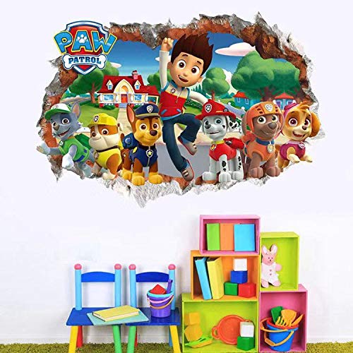 Kibi 2PCS La Patrulla Canina - Adhesivo Decorativo 3D Para Pared de Habitación Infantil Pegatinas Patrulla Canina Pared Pegatinas de Pared Patrulla Canina