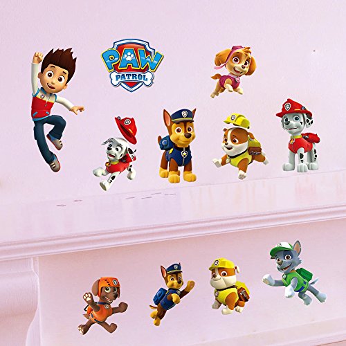 Kibi 2PCS La Patrulla Canina - Adhesivo Decorativo 3D Para Pared de Habitación Infantil Pegatinas Patrulla Canina Pared Pegatinas de Pared Patrulla Canina
