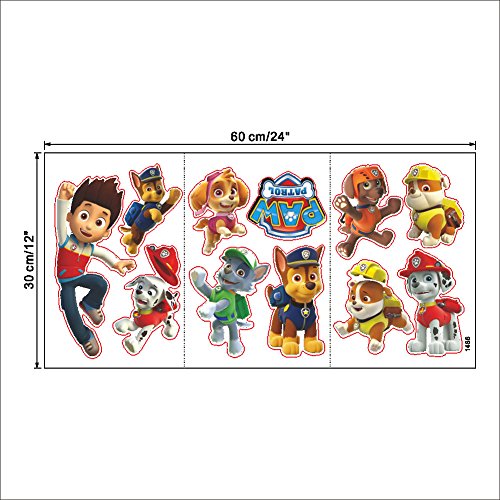 Kibi 2PCS La Patrulla Canina - Adhesivo Decorativo 3D Para Pared de Habitación Infantil Pegatinas Patrulla Canina Pared Pegatinas de Pared Patrulla Canina