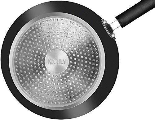 KICHLY Juego de sartén Antiadherente - Fondo de inducción de 3 Piezas - 8 Pulgadas, 9.5 Pulgadas y 11 Pulgadas