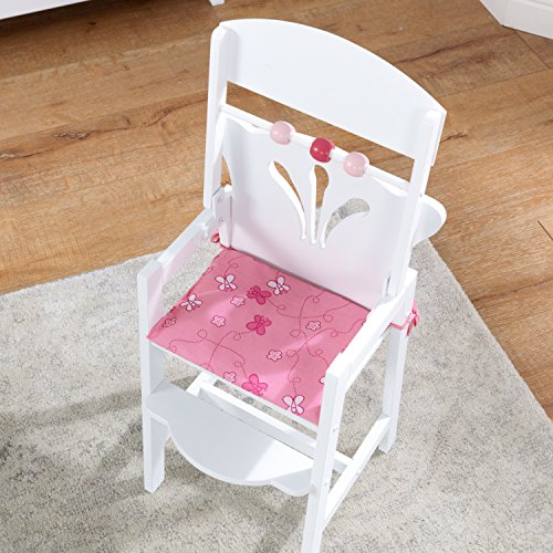 KidKraft 61101 Trona de madera Lil' Doll para muñequitas de 45 cm, muebles para dormitorio de niños