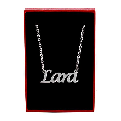 Kigu Lara Collar con Nombre - Tono Plateado Personalizado - Cadena Ajustable