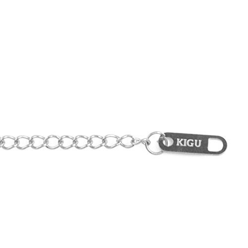 Kigu Lara Collar con Nombre - Tono Plateado Personalizado - Cadena Ajustable