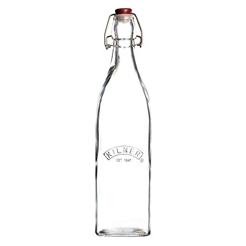 Kilner - Botella vintage, vidrio, Transparente, 8.1999999999999993 x 8.1999999999999993 x 31.8 cm