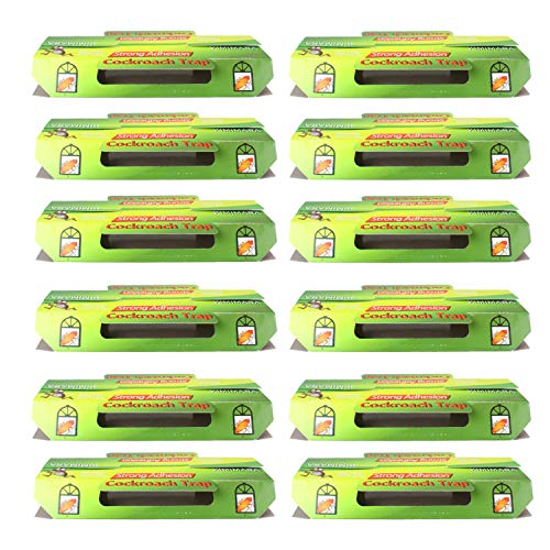 Kimimara Cucaracha Trampas, 12 Pcs Trampas para cucarachas con Cebo Incluido, para el Control de Plagas en el Hogar Matar Cucarachas Hormigas Arañas y Otros Insectos