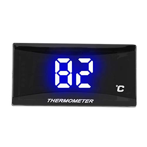 KIMISS Termómetro digital para motocicleta - Instrumento de termómetro digital - Medidor de temperatura del agua con Luz azul indicador