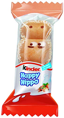 Kinder Happy Hippo Avellana, (paquete de 10, total 50 barras)