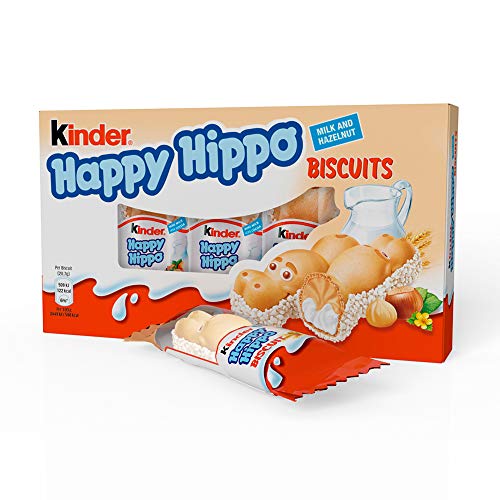 Kinder Happy Hippo Avellana, (paquete de 10, total 50 barras)