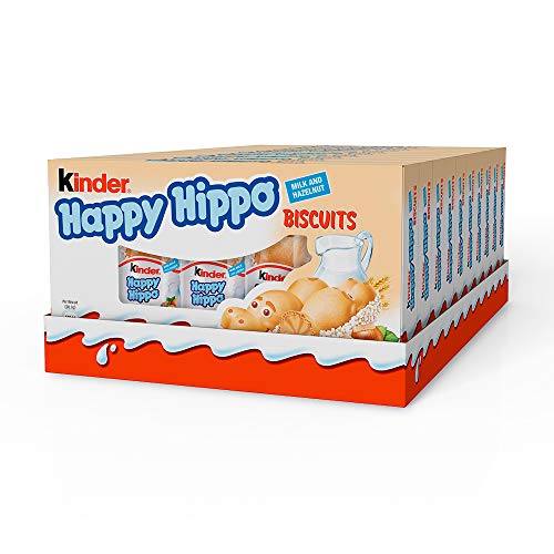 Kinder Happy Hippo Avellana, (paquete de 10, total 50 barras)