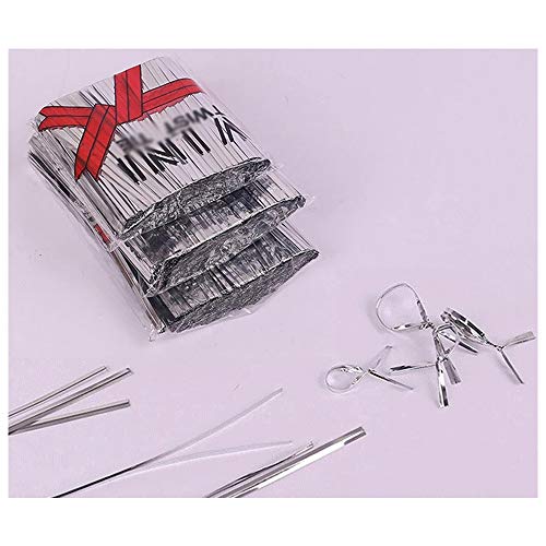 KINDOYO Plateado Torsion de Corbata - 800 Piezas Alambre Decorativo para Bolsa de Dulce Piruleta Caramelo, 10cmx4mm