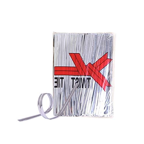 KINDOYO Plateado Torsion de Corbata - 800 Piezas Alambre Decorativo para Bolsa de Dulce Piruleta Caramelo, 10cmx4mm