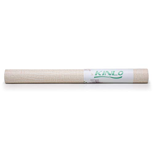 KINLO Imagen Tela de Lino Papel Pintado Adhesivo Impermeable, Pegatina Autoadhesiva de PVC para Decorar Pared Muebles Aparador Habitación, a Prueba de Agua de Moho, 0.61 * 5M per Rollo