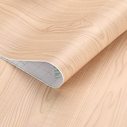 KINLO Pegatina de Mueble de Madera Ropa 0,61 * 5M Autoadhesivo Papel Pintado Impermeable para Muebles/Cocina/Baño Color (1 Rollo, Madera 1)