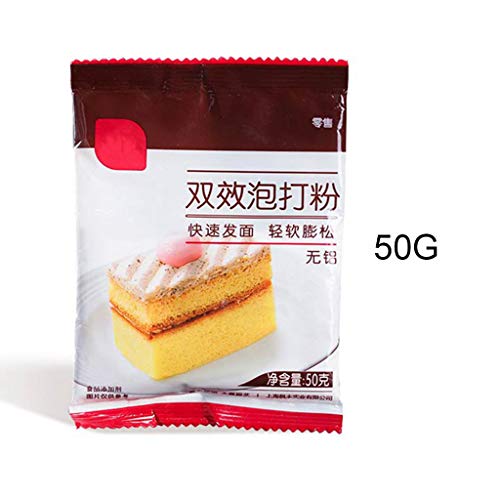 KINTRADE Polvo de Hornear de Doble Efecto sin Aluminio para Hornear Pasteles fermentación de levadura 50g Hornear Pan