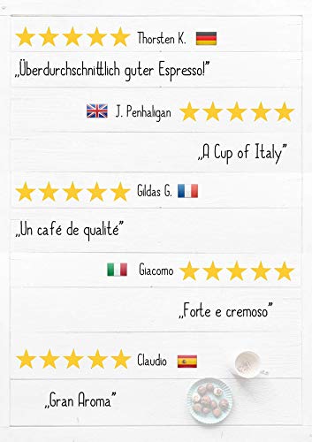 KIQO Classico 500g Espresso | excelente café tostado premium de Italia | tostado suave en lotes pequeños | relativamente bajo en ácido y digerible | 35% Arábica y 65% Robusta (grano de café, 500g)