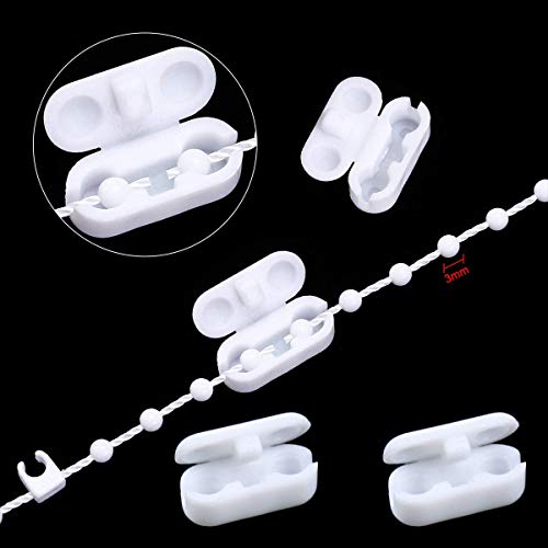 Kissral Accesorios para Persianas Verticales, 2 Listones de Pesas(89 mm Lamas de Repuesto), 10 m Cadena para Persianas Verticales, 10 Conectores de Cadena, Accesorios de Plástico para Cortinas, Blanco