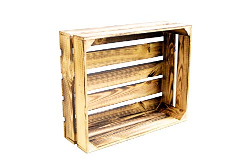 Kistenkolli Altes Land Plano flambeados/flameadas Caja de Frutas Helga ca 60x40x21cm / Cajas de Manzana Cajas de Vino Stiehe Obtener Caja del Estante - Natural, 3 Stück